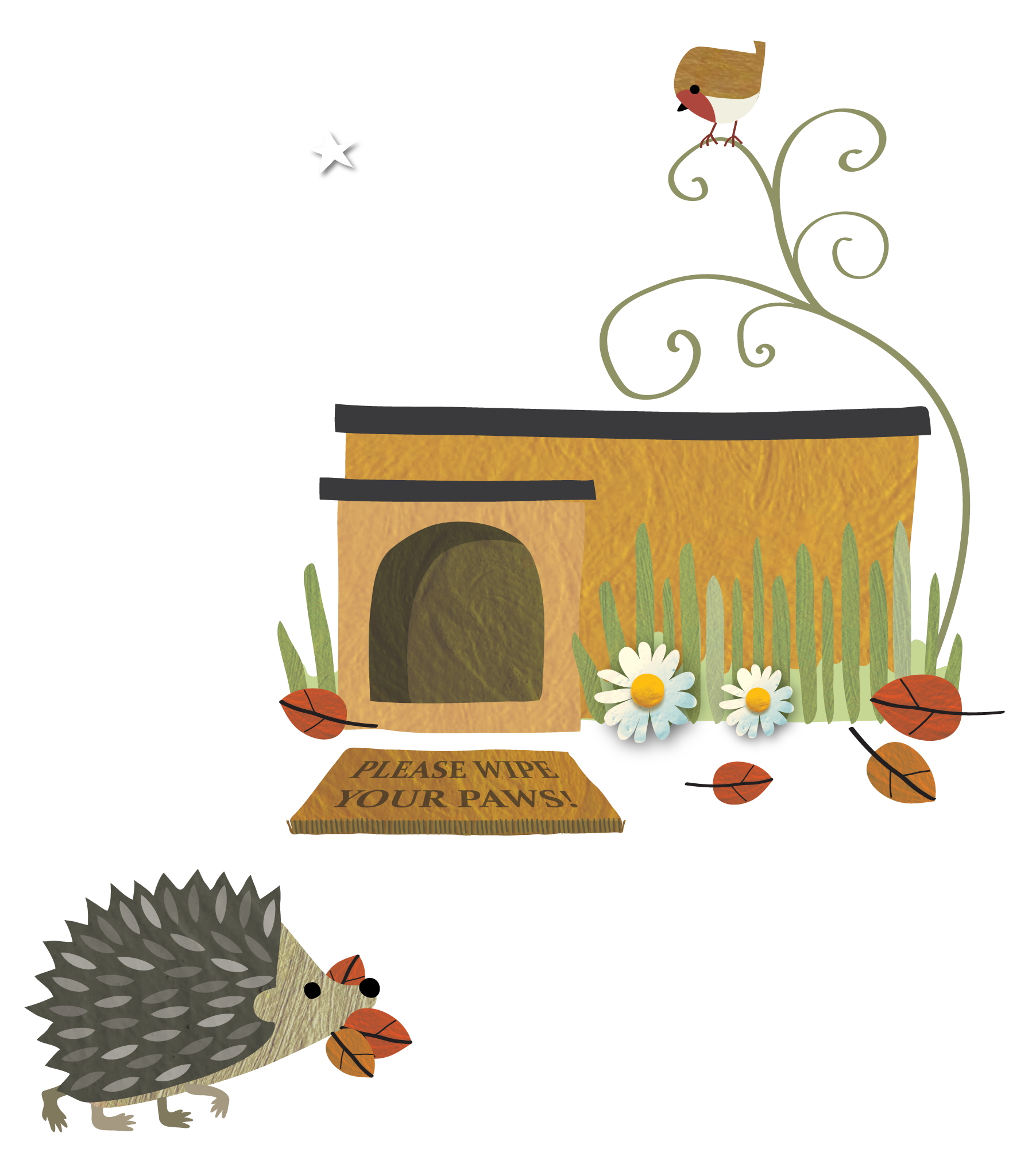 Sottobicchiere Cheeky Hedgehog | Riccio Della Fauna Britannica | 9,5x9,5 Cm | Finitura Lucida Con Retro In Sughero | Regalo Natura Simpatico